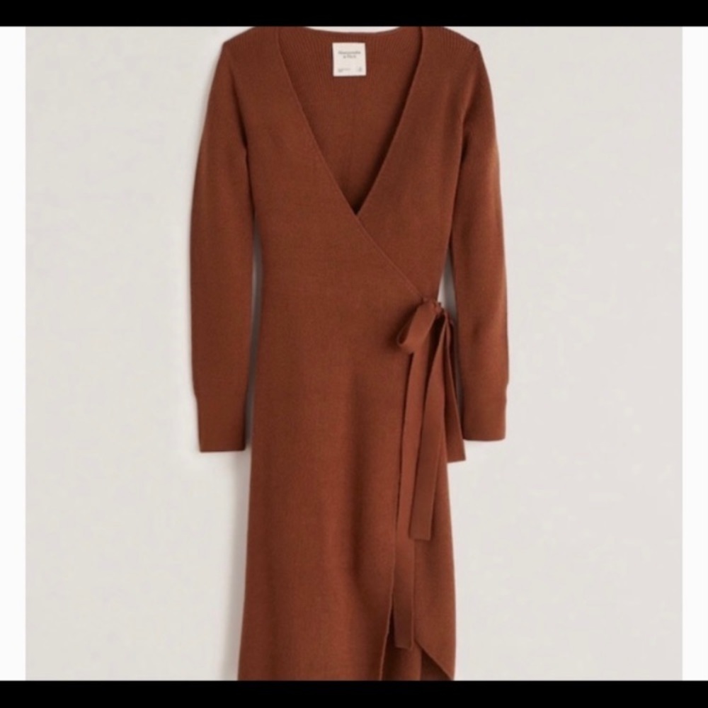 Wrap-Front Midi Dress in Black